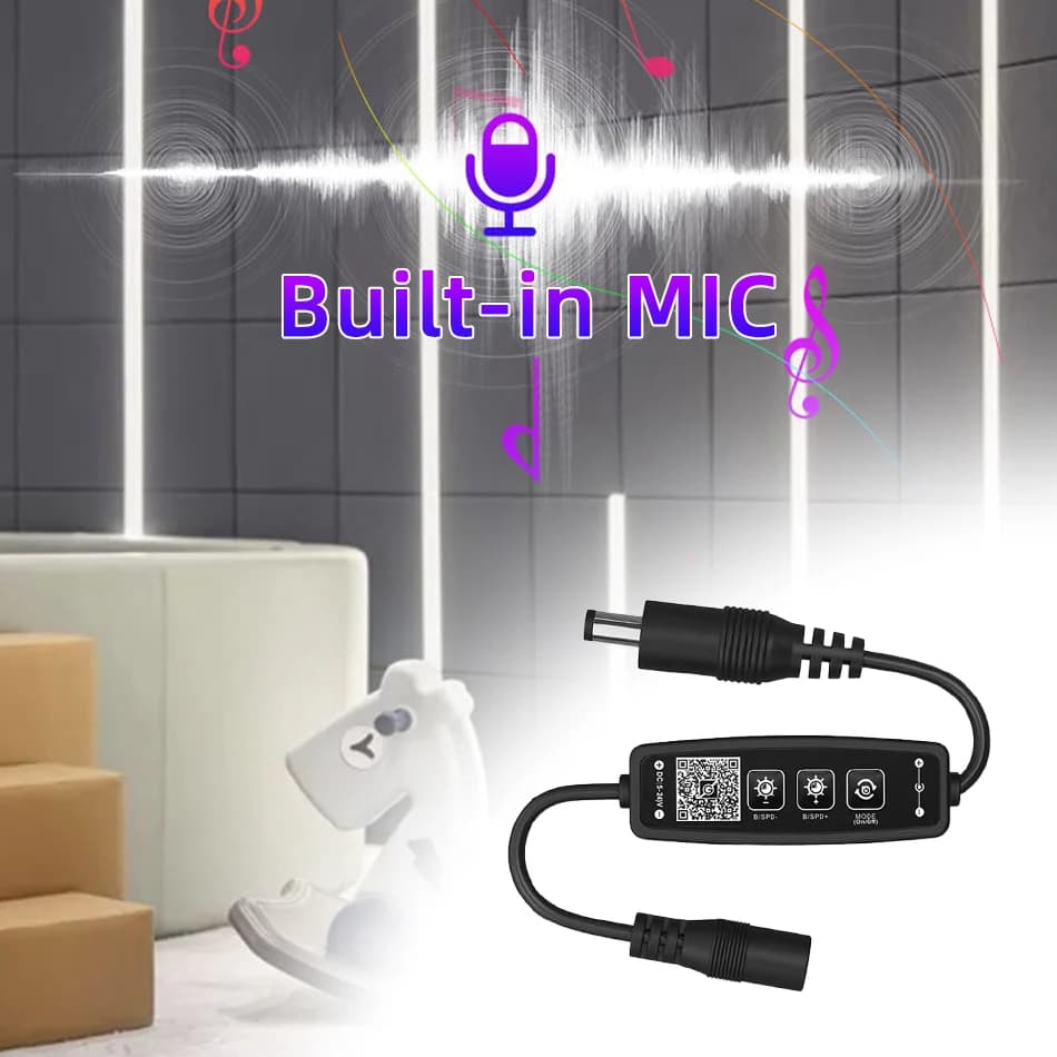Bande lumineuse LED couleur unique, DC 5V 12V 24V 3A, application Bluetooth intelligente, musique, m