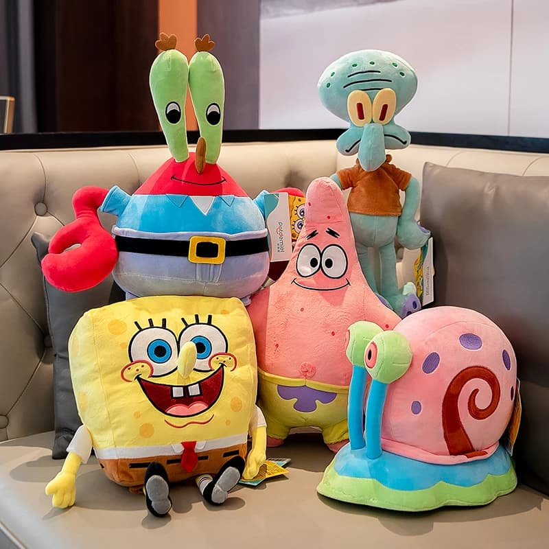 Anime peluche poupée Bob l'éponge Peluches poupée Squarepants Patrick étoile calmaraire Eugene Krabs