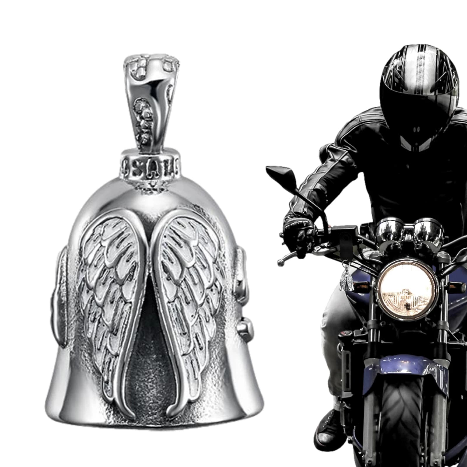Cloche d'équitation ange gardien motard cloche d'équitation accessoires de moto portables pour motar