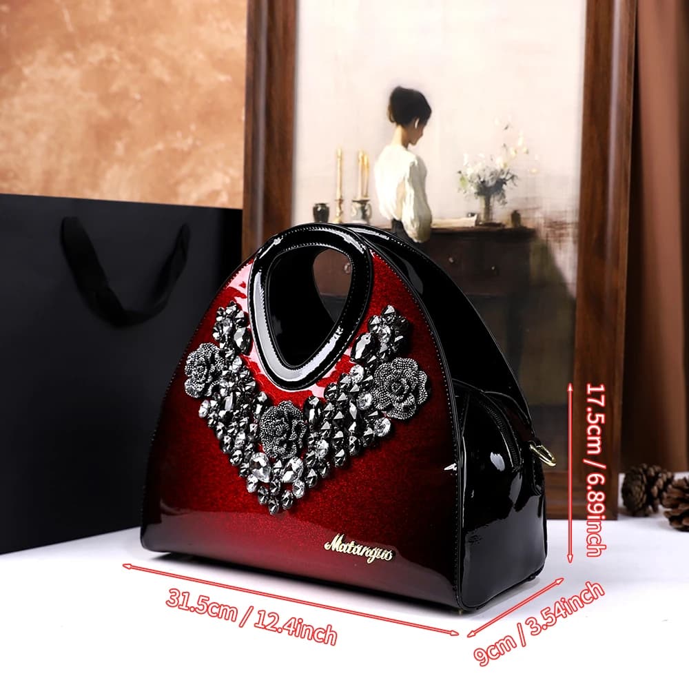Sac à main à boulettes incrusté de diamants à la mode, nouveau style, sac pour maman élégante d'âge 