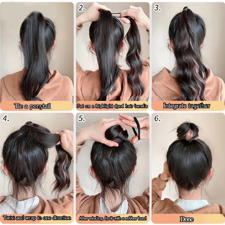 Perruque synthétique à tête sphérique à remontage automatique de 50cm, lot de cheveux pour femme, ch