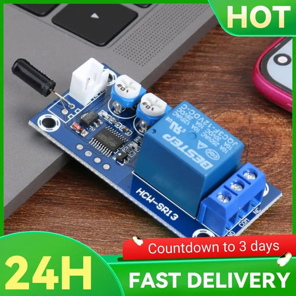 Module de déclenchement par capteur de vibration 12V DC pour système d'alarme DIY avec relais