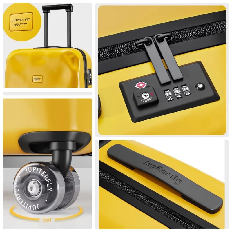 Valise à roulettes, Design créatif irrégulier et endommagé, tendance rétro, avec roue rotative de pa