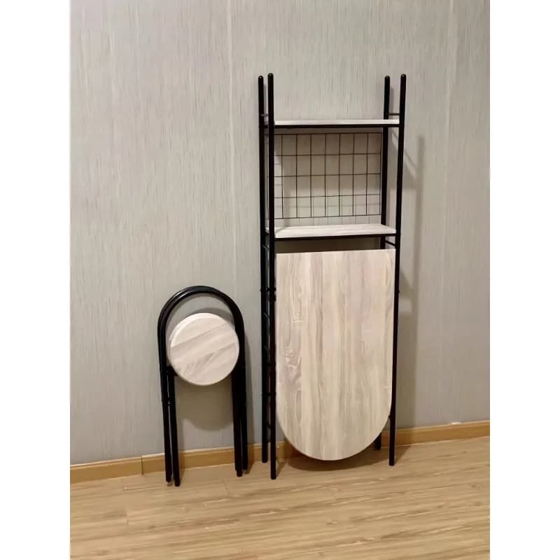 Combinaison table et chaise de séparation de cuisine, support de rangement mural, table et chaise pl