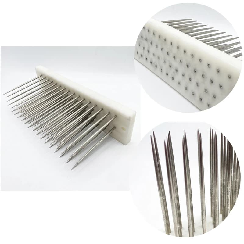 Mèches de Cheveux en Acier Inoxydable Blanc, 22x5.5x8.5cm, pour Peigner les Extensions de Cheveux Hu