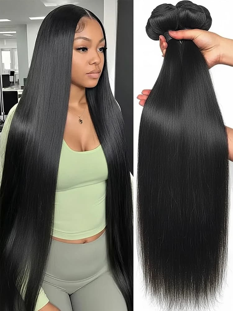 Extensions de Cheveux Humains Naturels Raides Comme des Baguettes, 36-40 Pouces, Cheveux Bruts, Lots