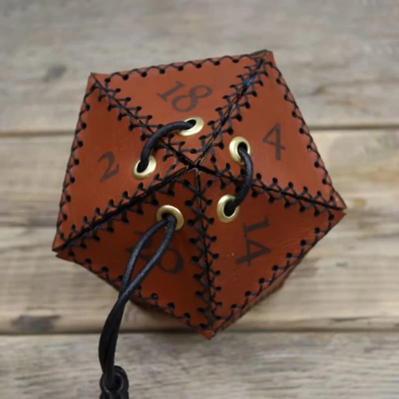 Nouveau D20 sac à dés dés polygonaux boîtes de rangement en cuir cordon renforcé pour le travail quo