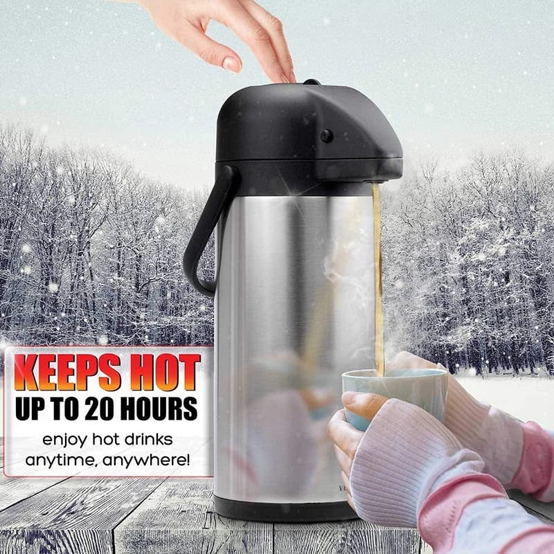 Distributeur de boissons chaudes et froides Airpot, distributeur de café, urne thermos en acier inox