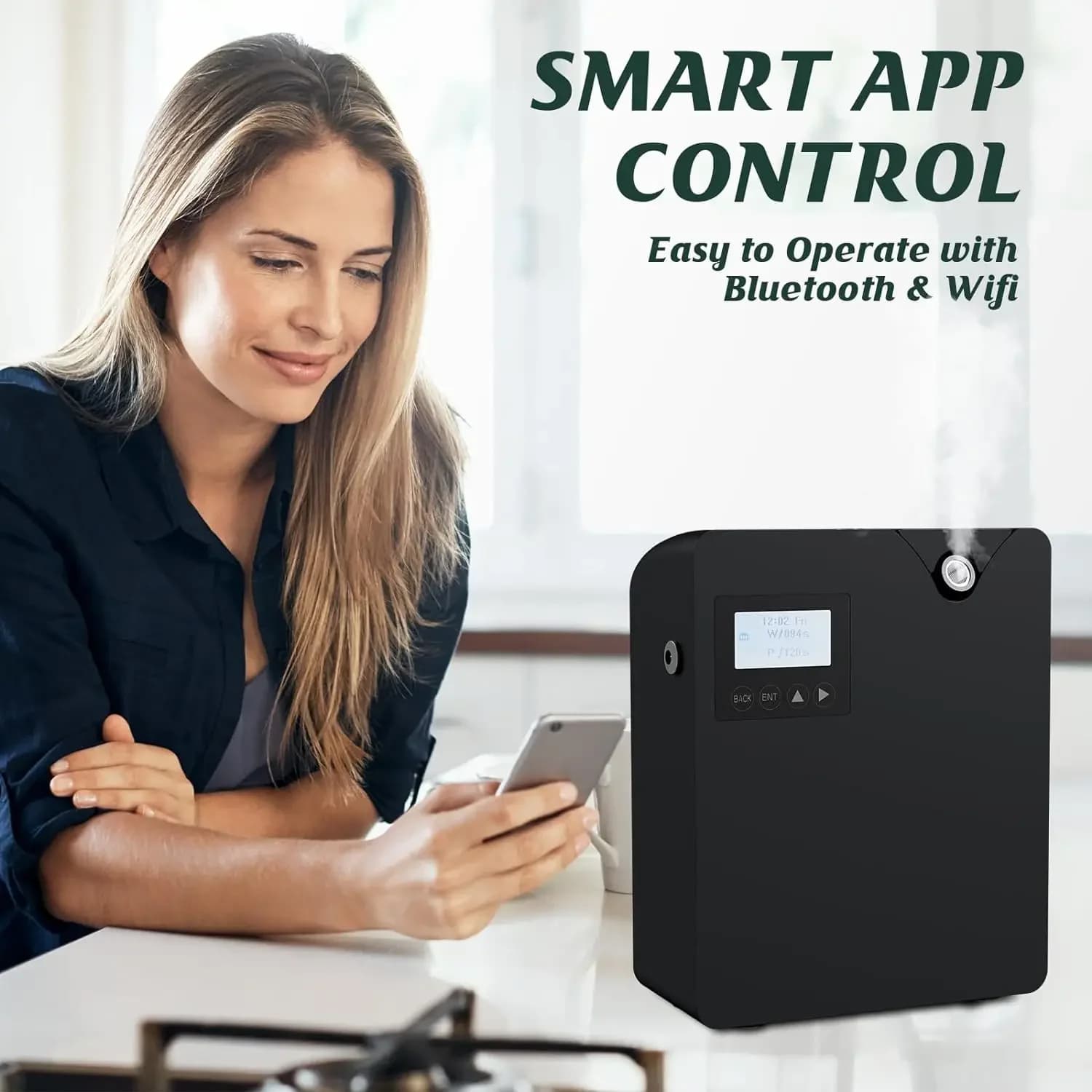 Diffuseur d'arôme d'huile essentielle intelligent Bluetooth et WiFi synchronisation diffuseur de par