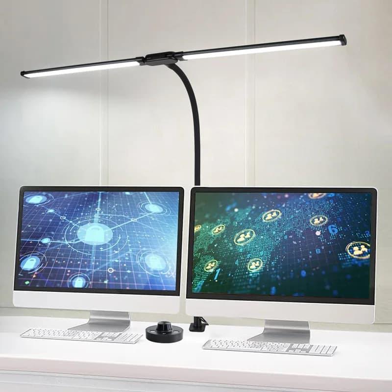 Lampe de bureau LED à Double ou simple tête, variable, pour moniteur PC, lampes de Table USB, lampes