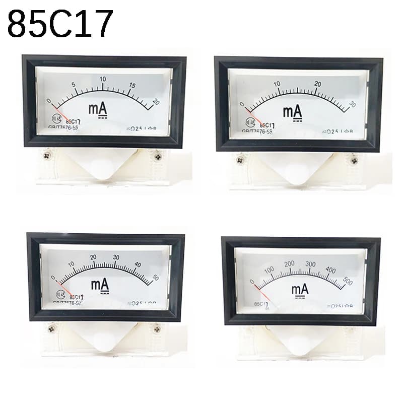 85C17 DC 1MA 5MA 10MA 20MA 30MA 50MA 100MA 200MA 300MA 500MA 1A 2A 3A 5A Class2.5 panneau analogique