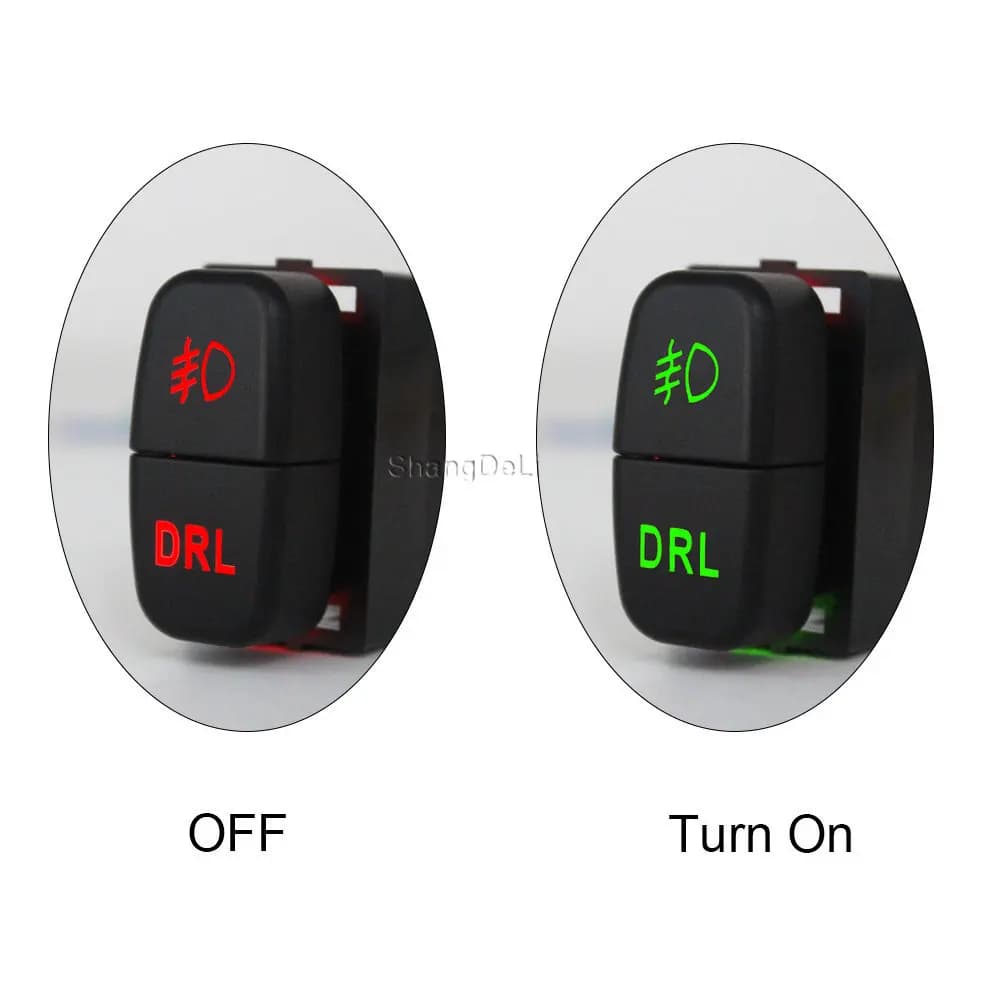 Interrupteur LED rouge à double clé, antibrouillard, bouton DRL pour Mitsubishi Pajero V73 V93 Lance
