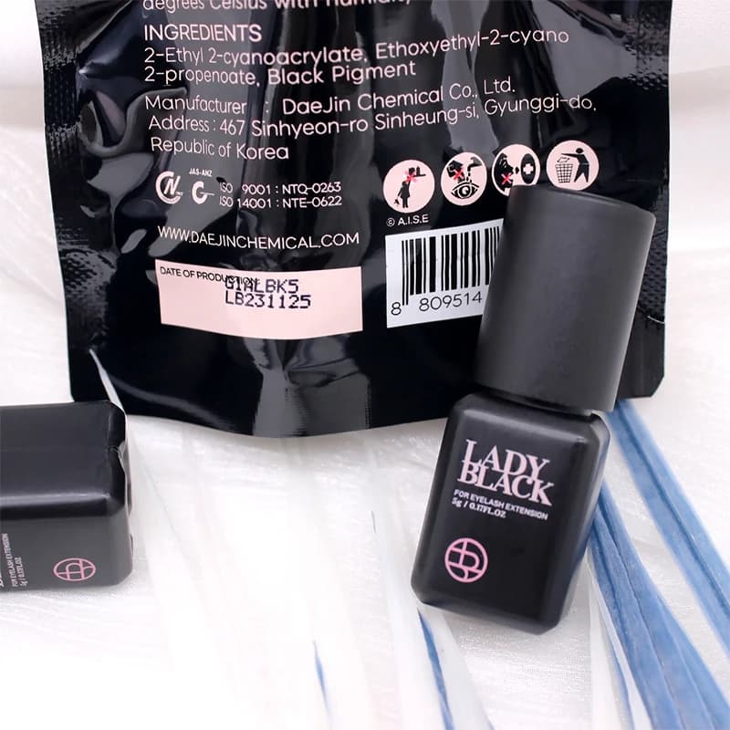 Colle à cils noirs pour femmes, 5 bouteilles, séchage coréen, plus rapide, Extensions de faux-cils, 