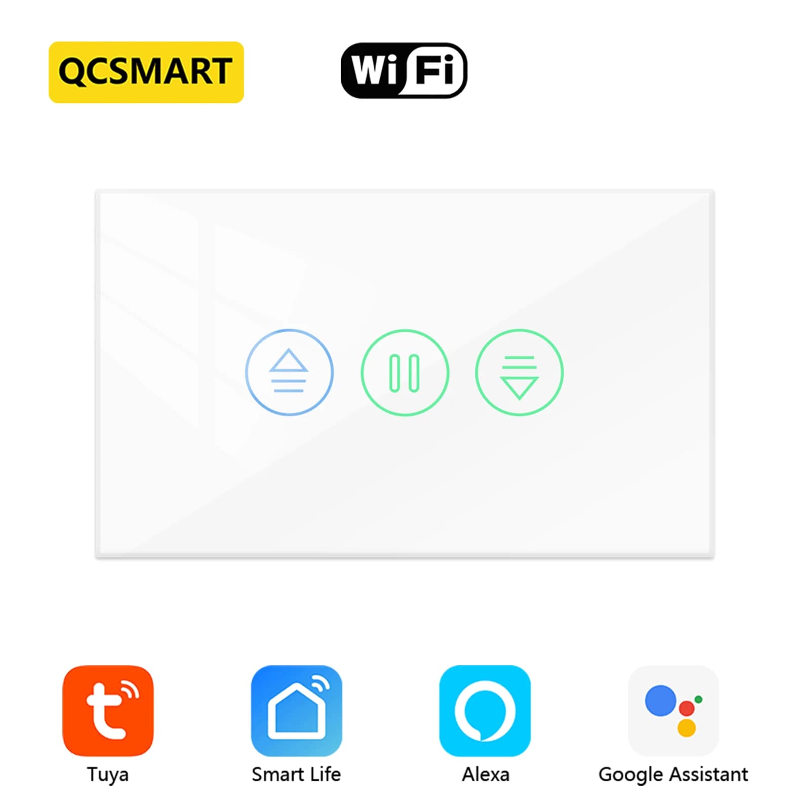 Tuya-Volet roulant électrique Smart Life, moteurs à panneau tactile, arrêt en pourcentage, commande 