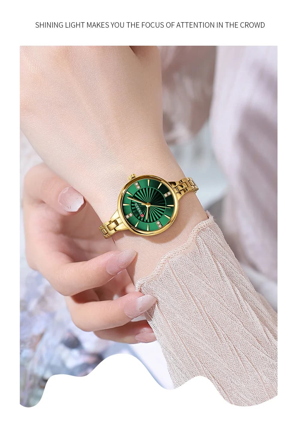 CURREN 9097 montre à Quartz pour femmes de marque supérieure mode décontractée or argent étanche bra