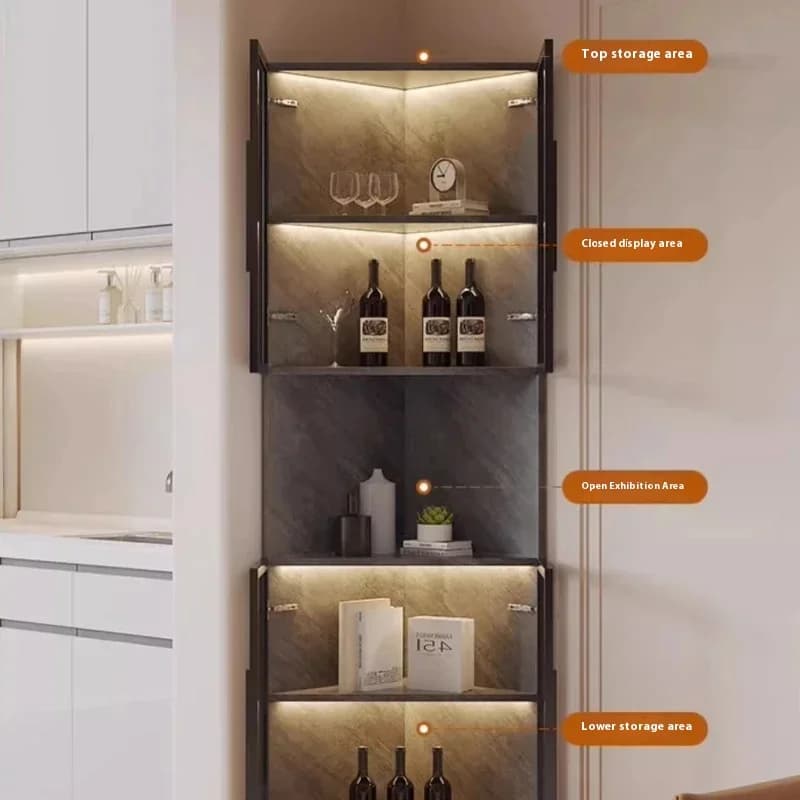 Armoire en fer, rangement en métal, vitrine de whisky, présentoir à vin, Bar à liqueur, armoires ouv