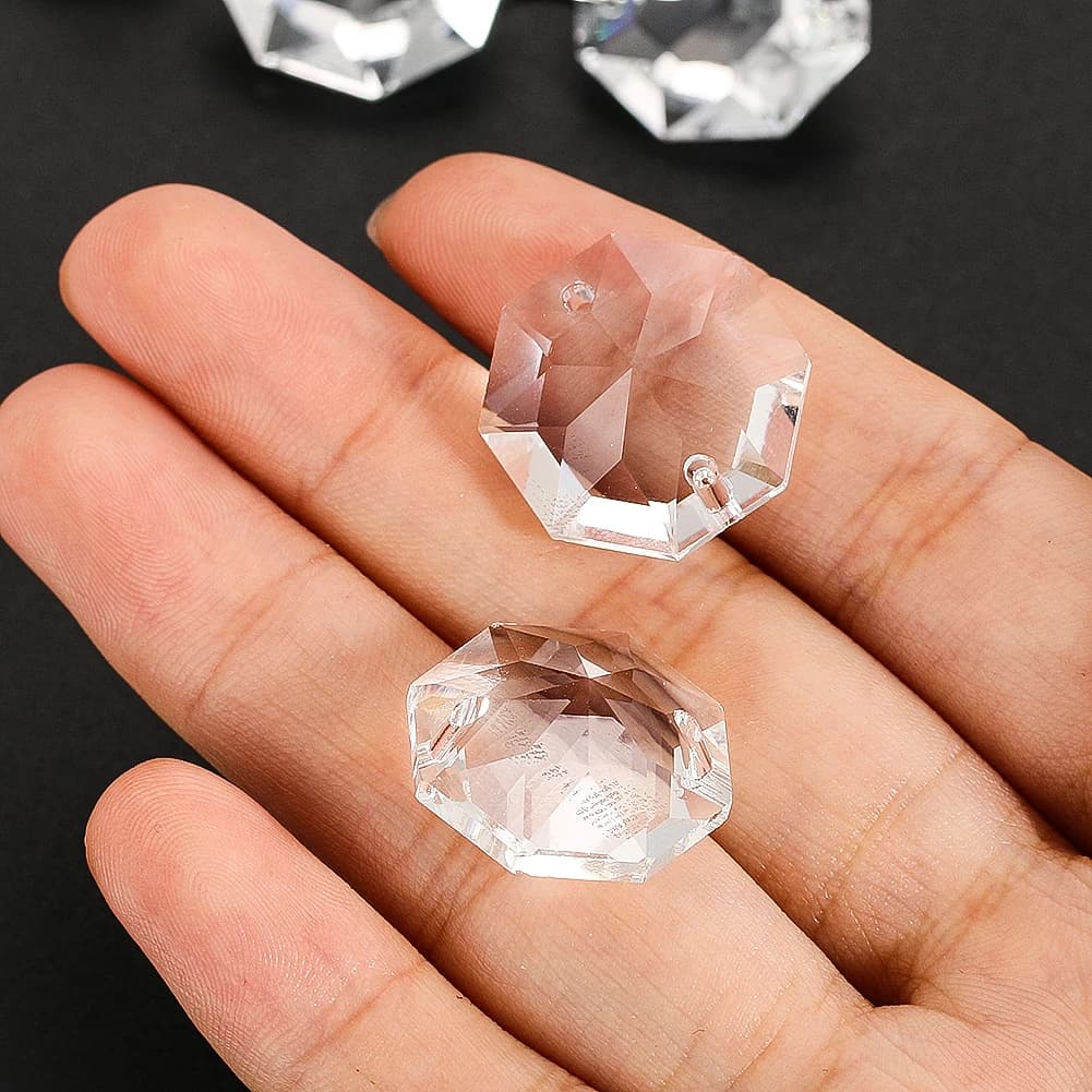 Pièces de lustre en perles de cristal K9, 20mm, 10 pièces, prisme à facettes de remplacement, perles