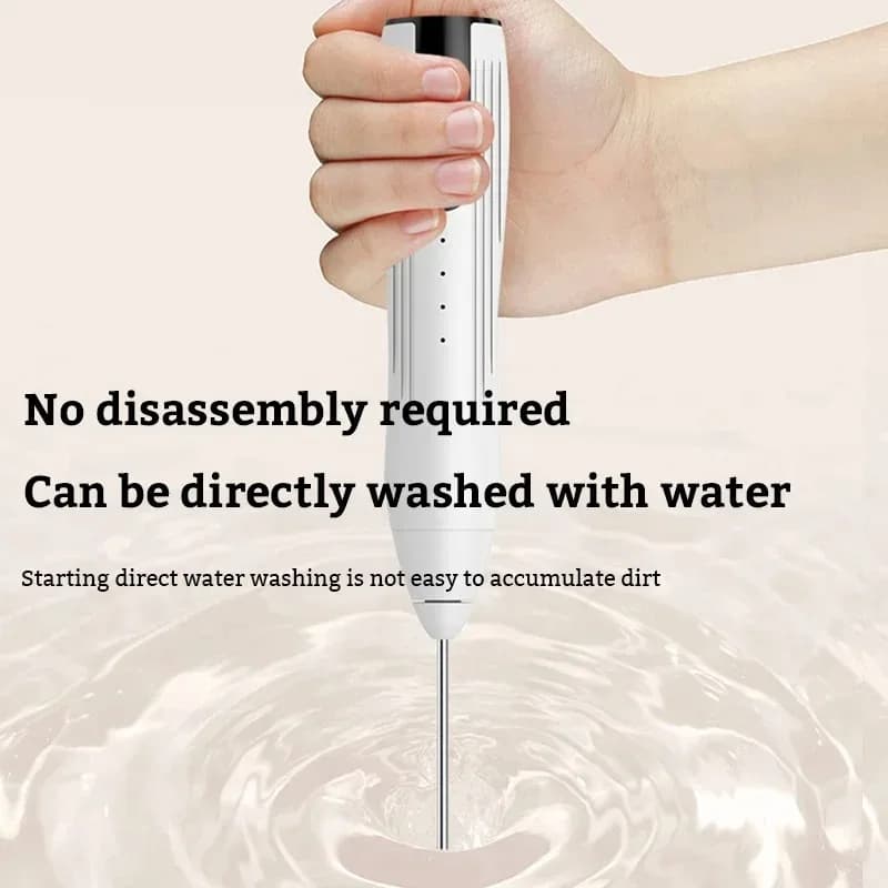 Mousseur à lait électrique, Rechargeable par USB, mélangeur de mousse, café, crème, cappuccino, bois
