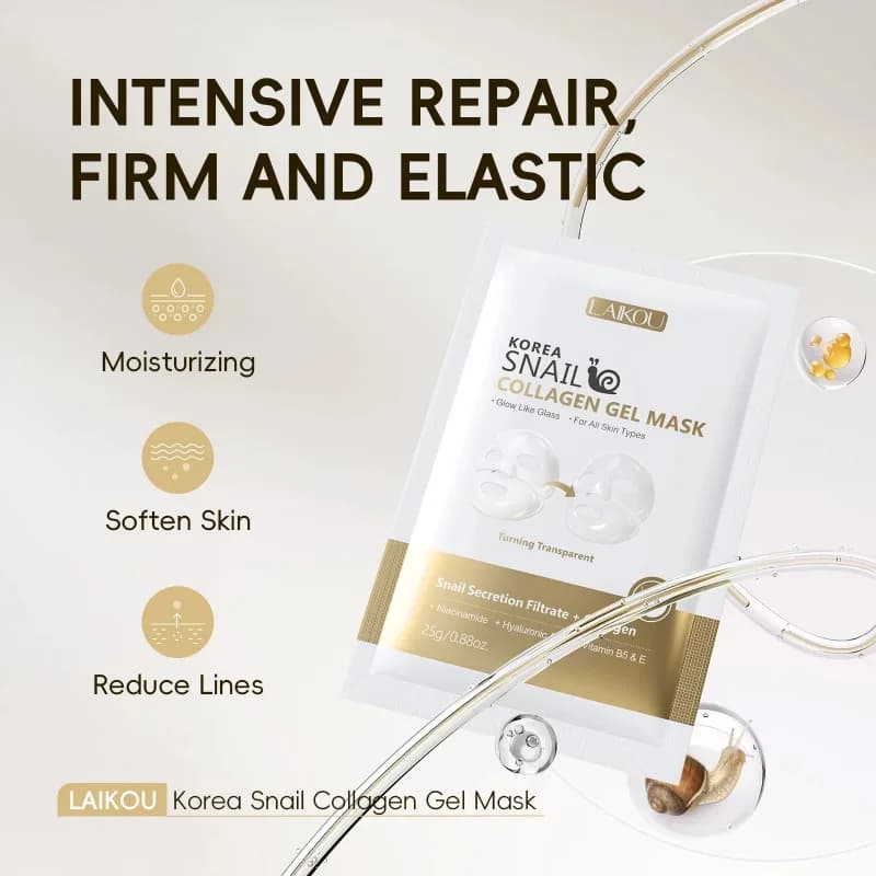 LAIKOU corée escargot collagène Essence masque feuille hydratante masque Anti-rides masque raffermis