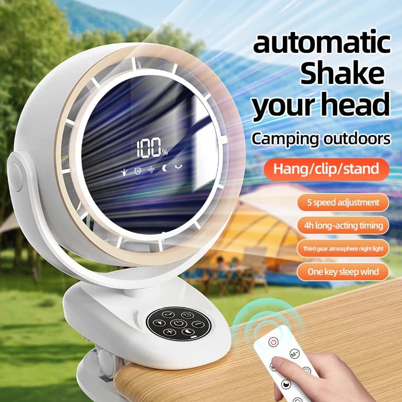 Ventilateur à pince à circulation avec télécommande, Mini ventilateur de bureau, grande capacité 400
