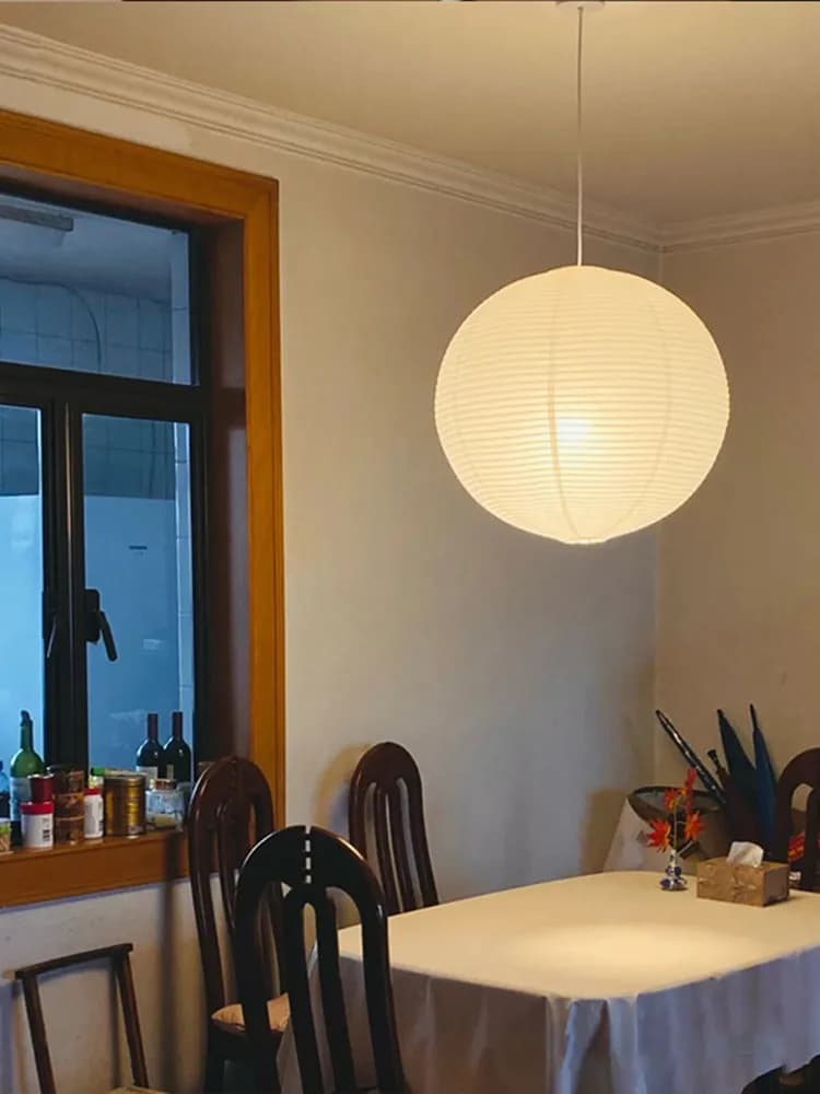 Wabi Sabi vent pendentif lumières LED Akari riz papier suspension lampe pour salon salle à manger ch
