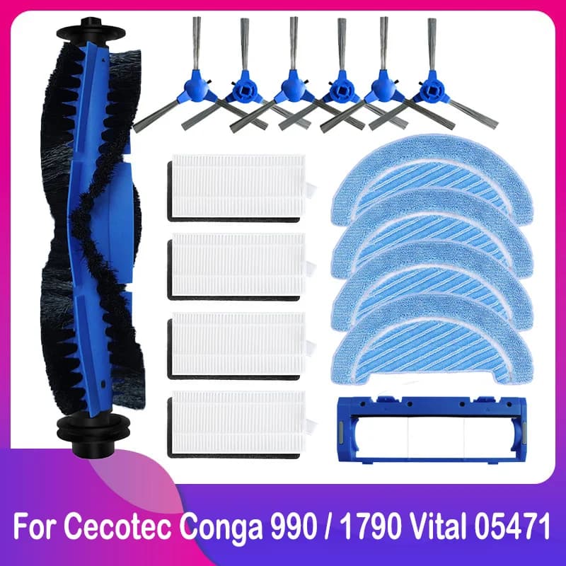 Compatible pour Cecotec Conga 1790 990 Vital 05471 Pièces de rechange pour aspirateur robot Accessoi