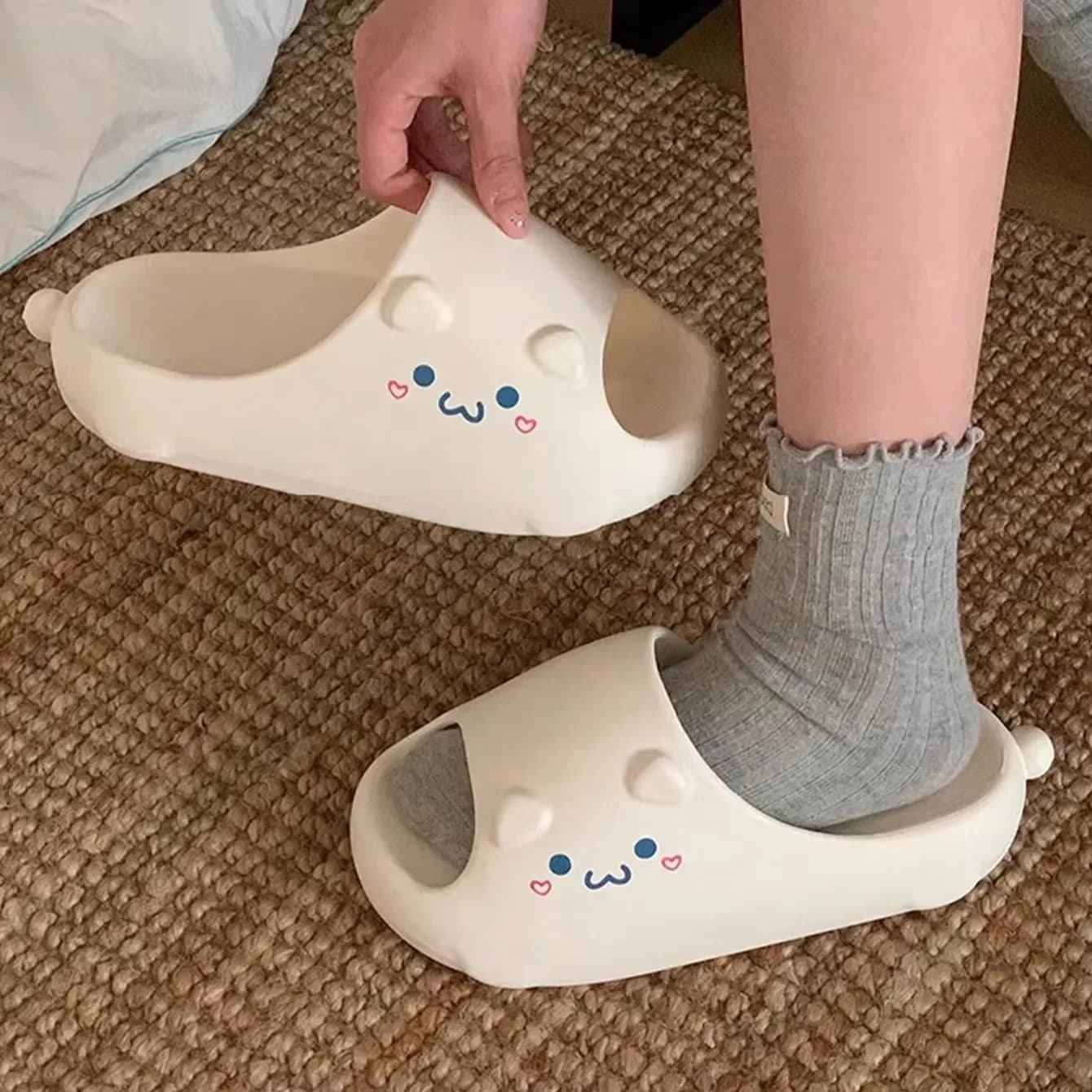 Chaussons d'intérieur pour femmes, mignons et amusants, motifs Hamburger, Chat, Capybara, été, antid