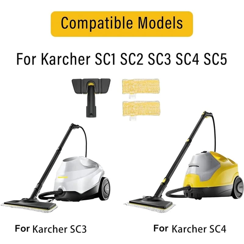 Nettoyeur à vapeur buse à main outil brosse avec tampon de vadrouille en microfibre pour Karcher SC1