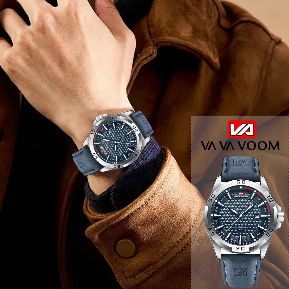 VA VA VOOM hommes Sport décontracté militaire Quartz calendrier montre-bracelet pour homme d'affaire