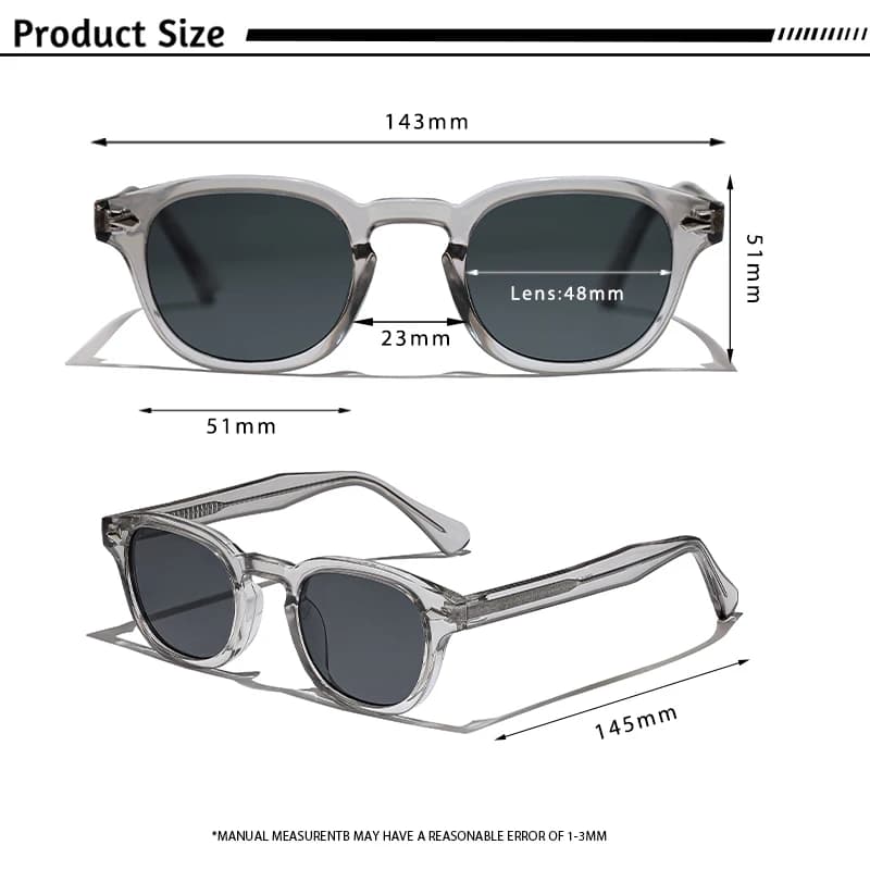 CATERSIDE rétro hommes lunettes de soleil rond Punk acide propionique broche Temple luxe lunettes de