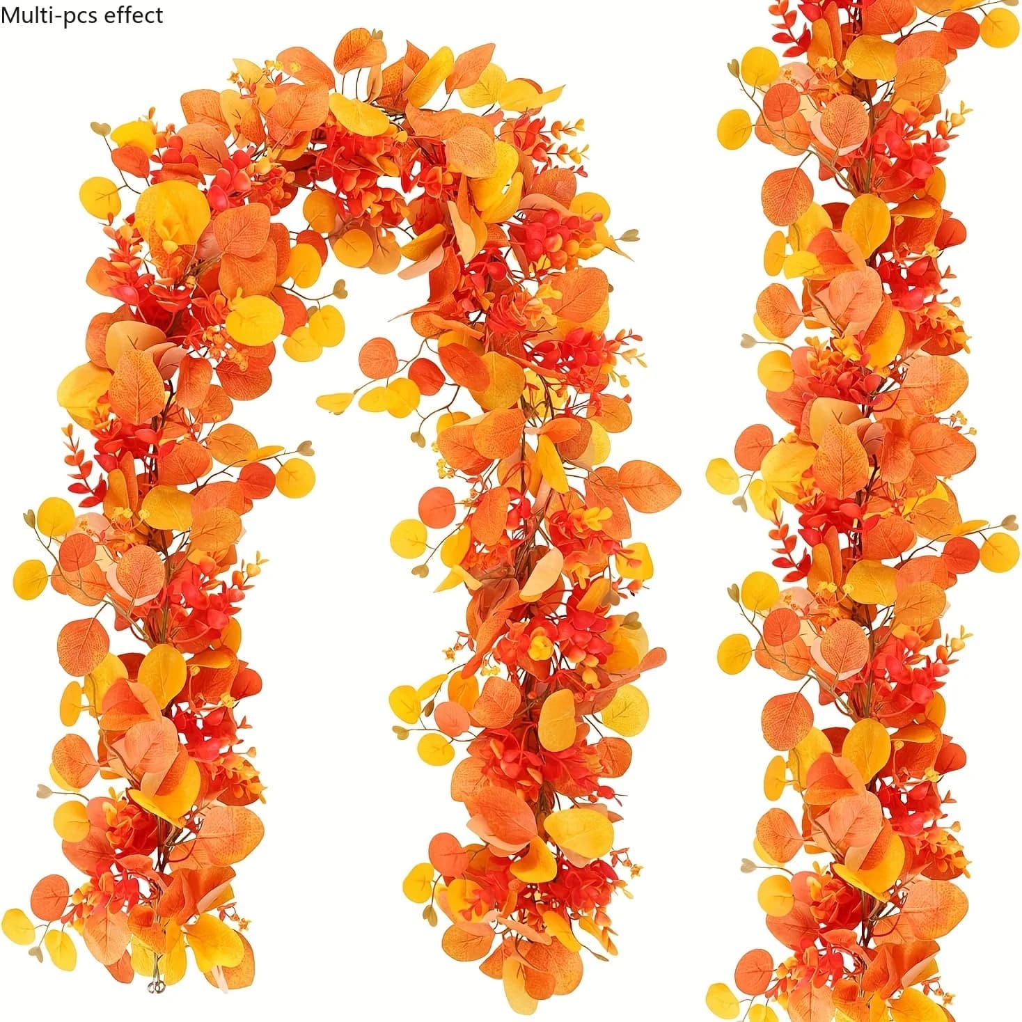 Guirlande d'automne pour la décoration de la maison - Guirlande de vigne d'automne, guirlande d'euca