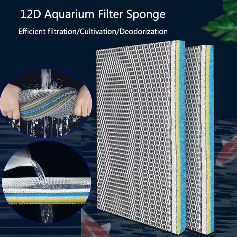 9 couches Aquarium Aquarium filtre éponge sans colle mousse biochimique coton Aquarium Filtration ac