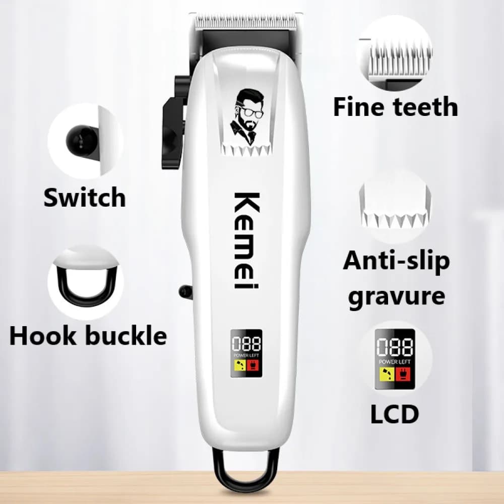 Kemei tondeuse à cheveux professionnelle tondeuse à cheveux Rechargeable pour hommes rasoir Machine 