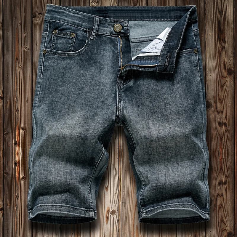 Shorts en jean d'été pour hommes, pantalon en denim extensible bleu foncé, design tendance, jeans sl