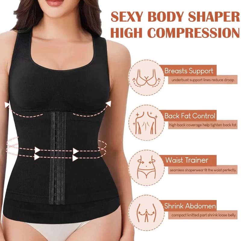 Camisole 3 en 1 très élastique pour femmes, 1 pièce, entraîneur de taille sans couture, coussinet de
