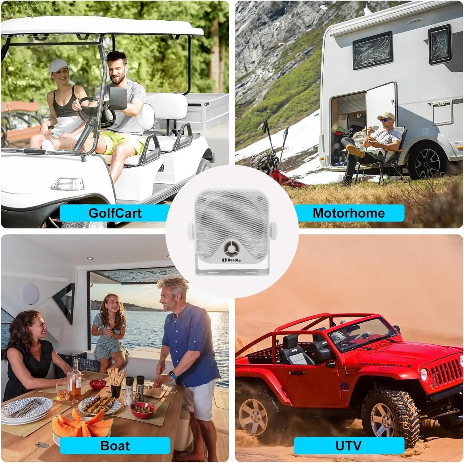 Haut-parleurs de surface robustes et étanches Herdio 4 pouces pour bateaux, quads, UTV, RZR, voiture