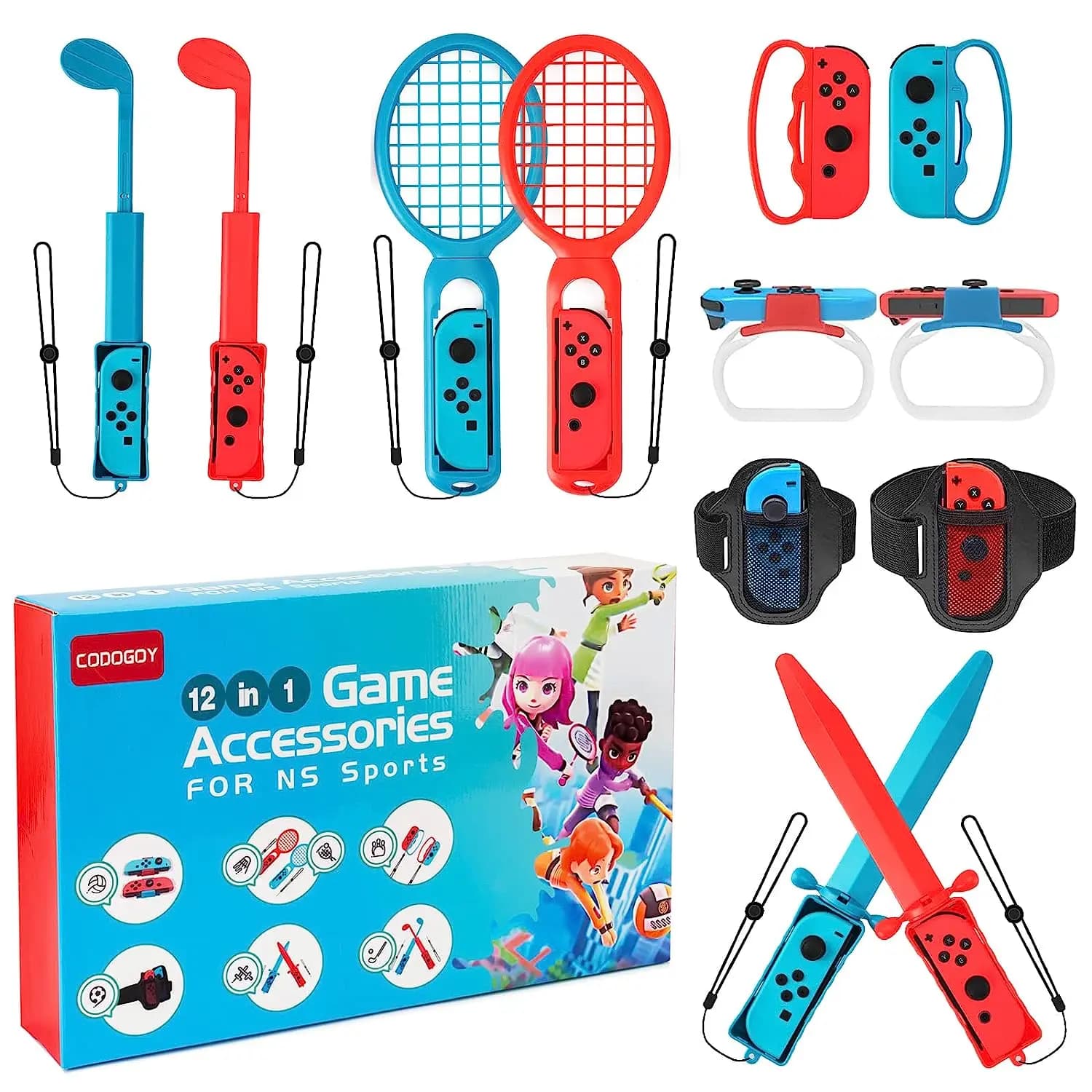Ensemble d'accessoires de sport pour Switch NS, kit d'accessoires de sport, compatible avec Switch O