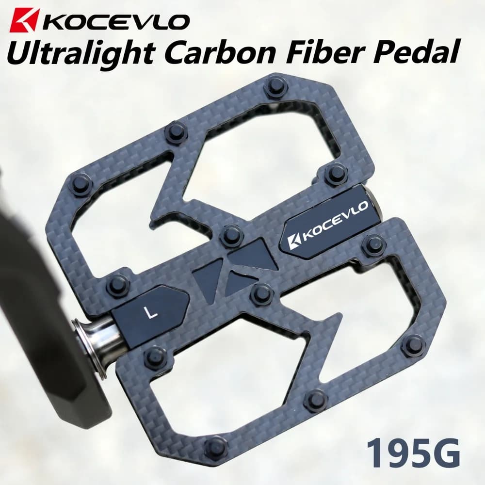 KOCEVLO pédale en Fiber de carbone ultralégère 195g vtt arbre en titane 3 roulements pédale de vélo 