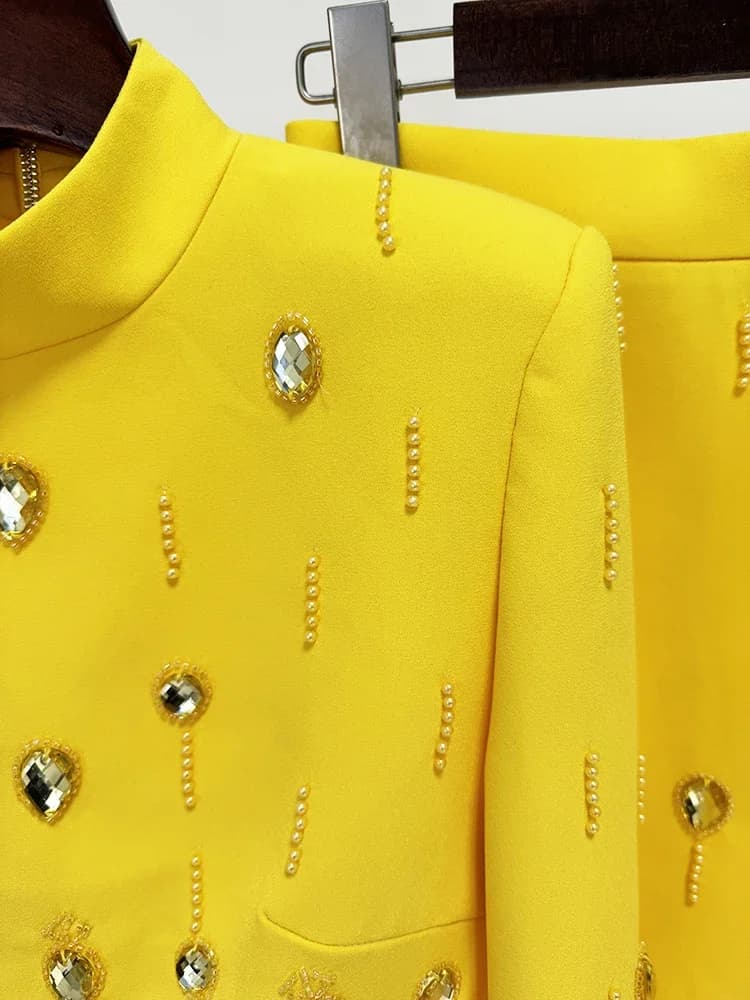 HIGH STREET – ensemble de costume de piste de styliste pour femmes, col montant, fermeture éclair au