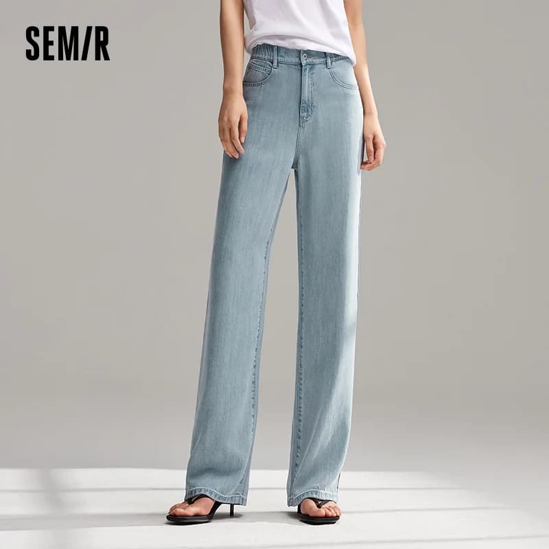 Semir jean femmes taille élastique pantalons longs 2025 nouvelle Version d'été sensation de fraîcheu