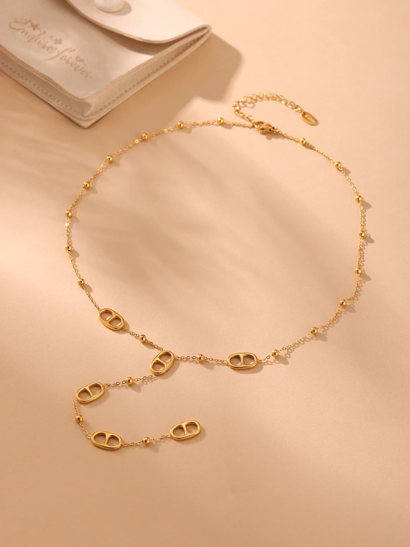 Nivora mode longue chaîne en acier inoxydable colliers pour femmes PVD véritable plaqué or métal fem