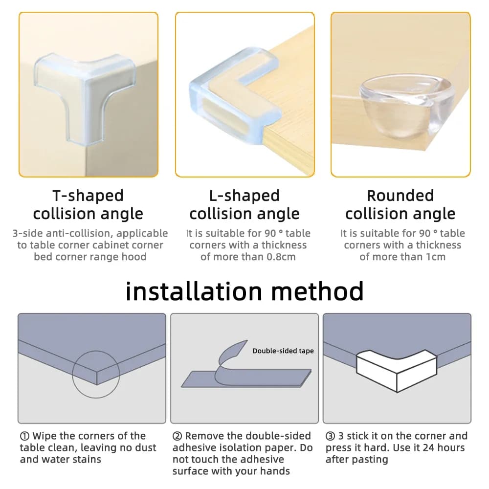 Protection d'angle de sécurité pour bébé, Protection d'angle de bord en Silicone, couverture de Prot