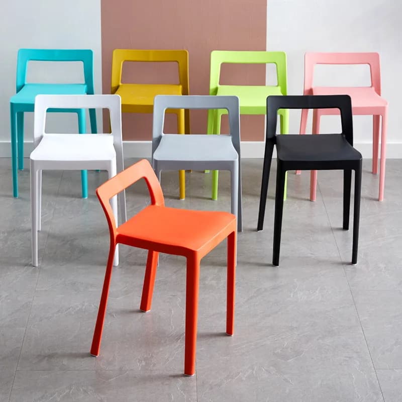 Chaises de Salle à Manger en Plastique pour Adulte, Simple, à Piste Haute, avec Dossier Évidé, pour 