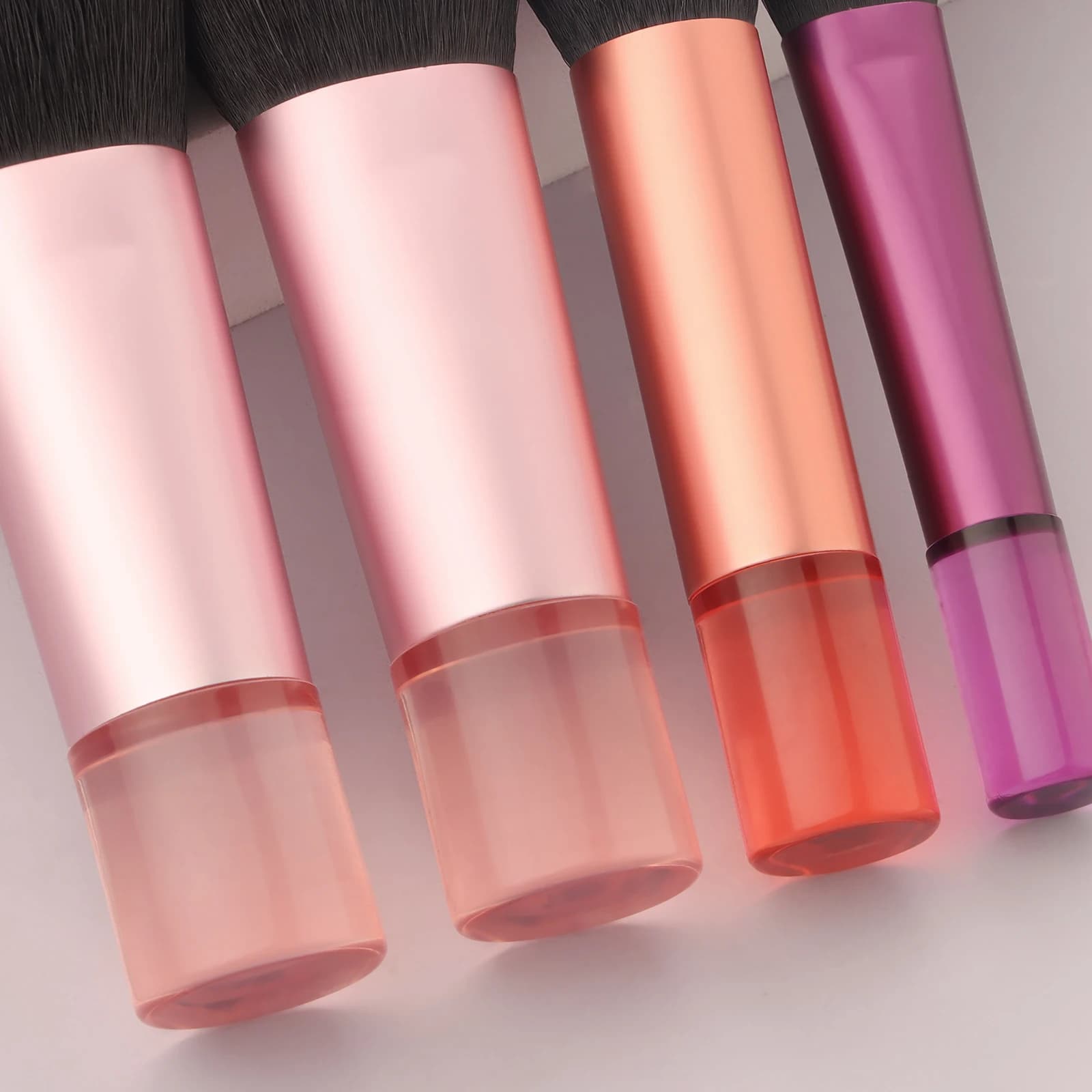 Ensembles de pinceaux de maquillage, 10 pièces mini en plastique avec sac pinceau de maquillage mult