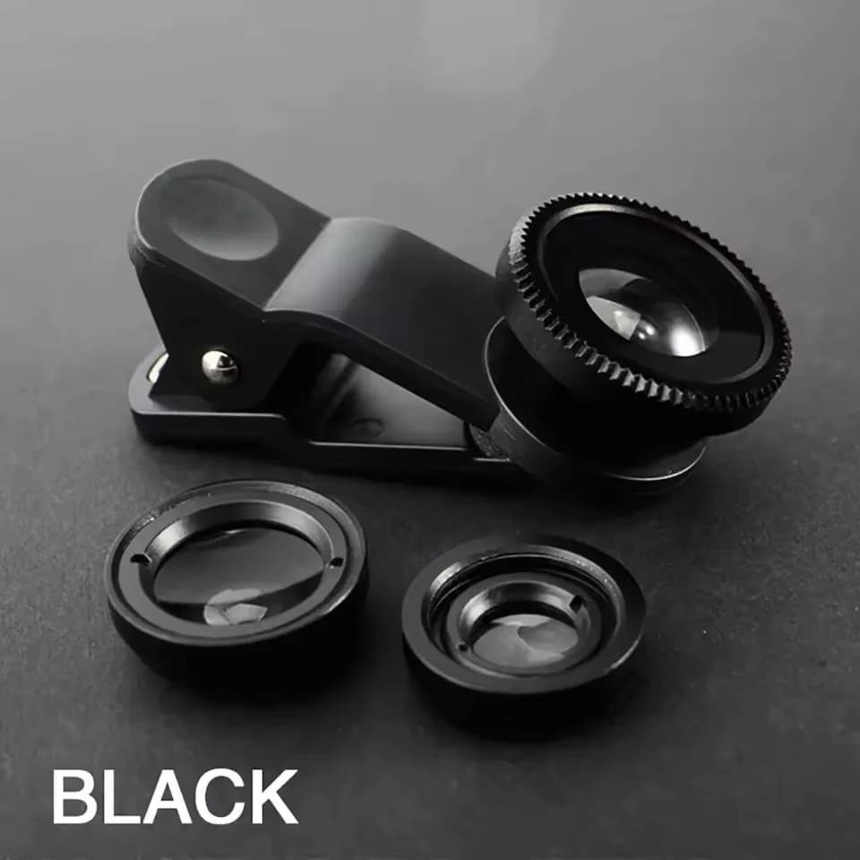 Objectif de téléphone Fisheye 3 en 1, Zoom grand Angle, Macro, Kits de caméra avec objectif à Clip s