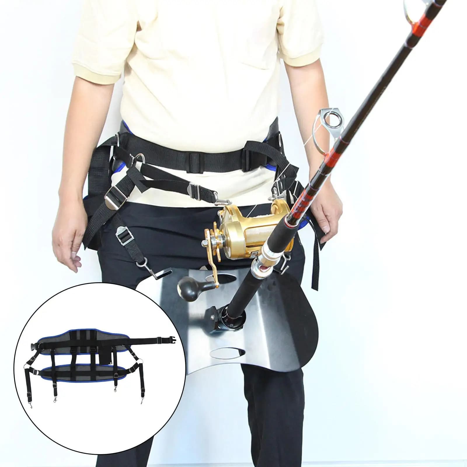 Gilet de pêche ceinture de taille épaule en mer dos gilet de mer pour Kit de pêche à la carpe debout