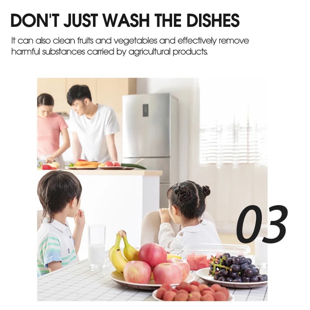 Mini lave-vaisselle à ultrasons Portable multifonctionnel fruits légumes lave-vaisselle ménage plat 