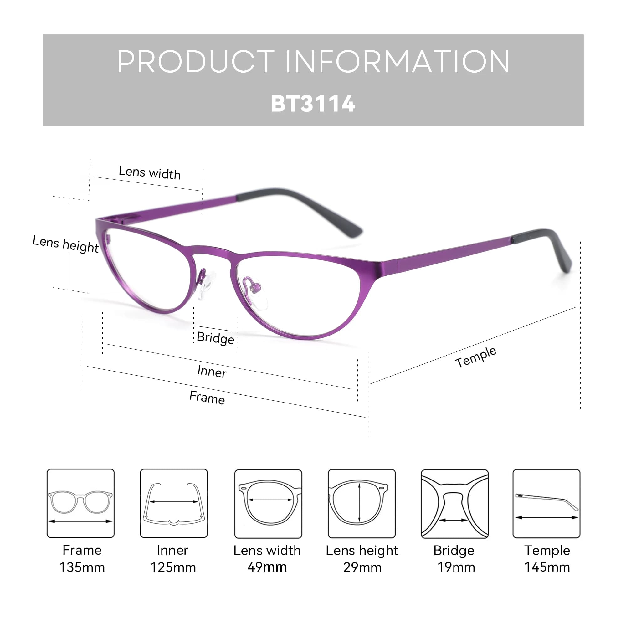 ZENOTTIC-Petites lunettes rectangulaires pour hommes et femmes, lunettes de myopie, lunettes progres