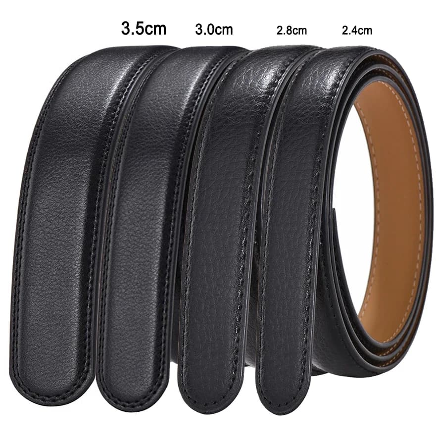 Ceinture en cuir PU pour hommes et femmes, 2.4 2.8 3.0, 3.5 cm de large, sans boucle pour boucle aut