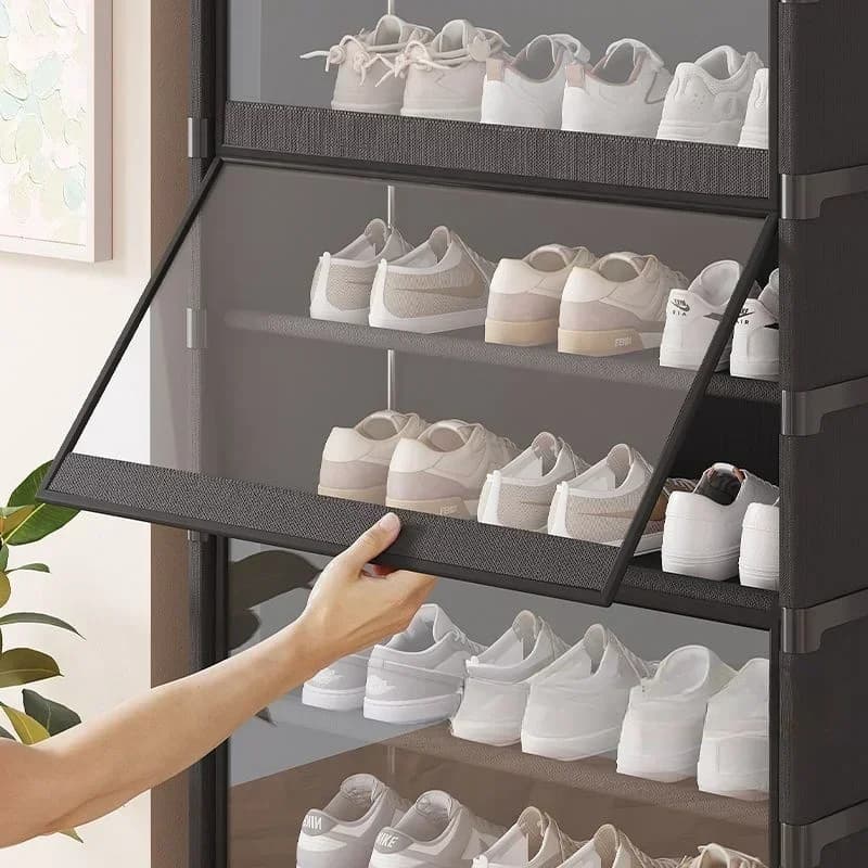 Étagère à chaussures multicouche, anti-poussière, Design Transparent, petits espaces, organisateur d